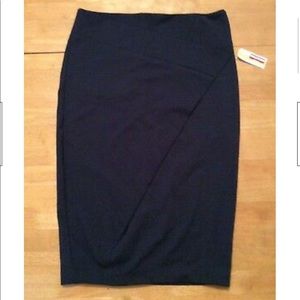 New LAB WORKS Navy Stretch Knit SKIRT Tuck M P